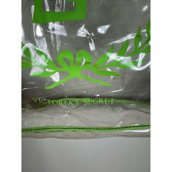 Vintage Y2K Victorias Secret PINK Monogram Green Clear Bag Tote Stadium 90s Logo